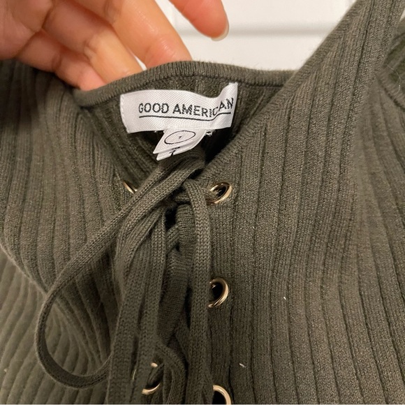 Good American green crop top size 1 - Picture 2 of 4